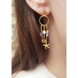 Anhnger, Seestern mit se, kleine Variante vergoldetes Silber, 10x8,5 mm, 2 Stk