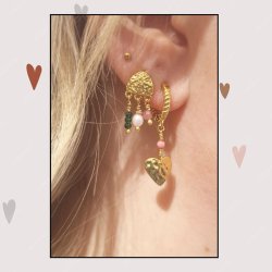 Ohrstecker, unebene Dreieck mit 3 &Ouml;sen, Silber, 9x8,5 mm, 2 Stck