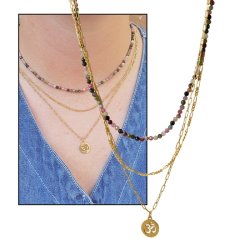 "Ohm"-Charm, qualit&auml;tsvergoldeter Stahl, Platte 12 mm, 1 Stk.