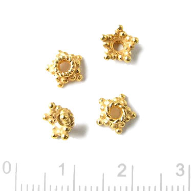 Gold filled bead caps top