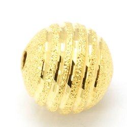 Vergoldetes Messing, Stardustperlen, mit Streifen, 10 mm, 2 Stk.