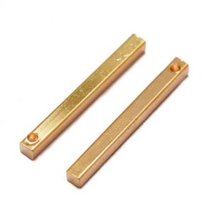 Vergoldetes Messing, Vierecke, Stab, 20x2 mm, 4 Stk.