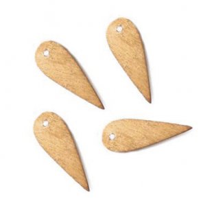 Rustikale spitze Tropfen, hell rotvergoldetes Messing,, 17x7 mm, 6 Stk.