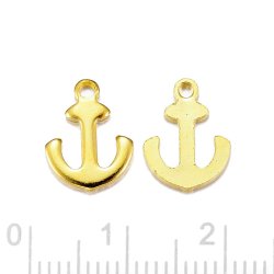 Anker, Anhang, qualittsvergoldeter Edelstahl, mit 1,5 mm Loch, 12x9x1 mm, 2 Stk