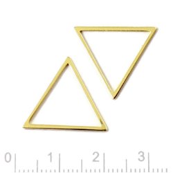 Triangel, flacher Draht, vergoldetes Messing, Seitenl&auml;nge 19x19x19 mm, 6 Stk.