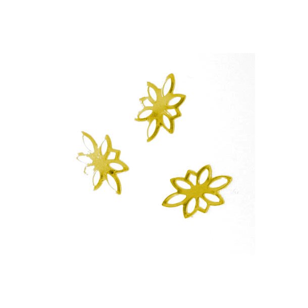 Jaggy pendant, gilded brass, 13x8mm, 10 pcs.