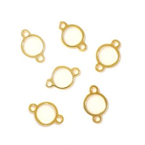 Vergoldete Zwischenstücke, schlichter Kreis, 7x11 mm, 2 Ösen, 10 Stk