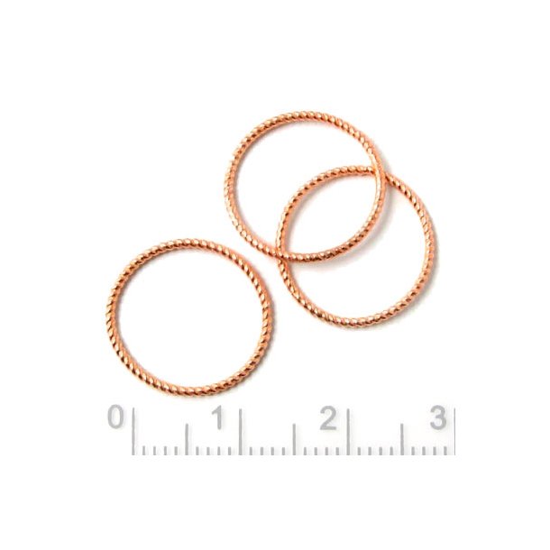 Ring, gewunden, rosavergoldetes silber, 16x1 mm, 2 Stk.