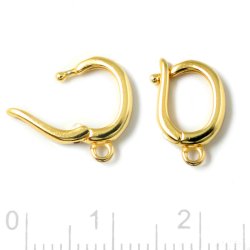 Ansteckring mit se, ovales Loch, Silber vergoldet, Loch: 6,5x5,5 mm, 1 Stck