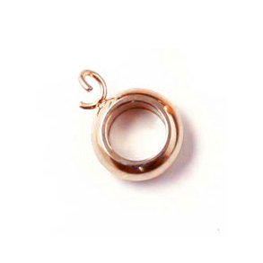 Bandring, rund, offene Öse, rosa vergoldeter Stahl, 8x3mm, Loch 6 mm, 2 Stk