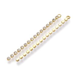 Kettenanhnger mit 1 Kristallkette, 50 mm, Messing vergoldet, 2 Stck