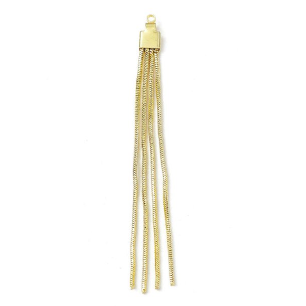 Chain pendant with snake chains, 65 mm, gold-plated brass, 1 piece