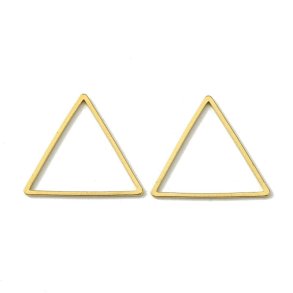Triangel, flacher Draht, vergoldetes Messing, 21,5x24x1 mm, 6 Stk.
