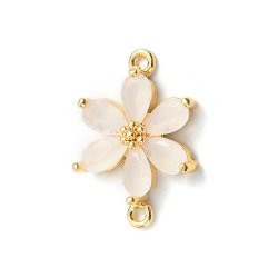 Zwischenglied, 5er-Blte, natur-weie Zirkonia, vergoldet, 17x11,5 mm, 1 Stck