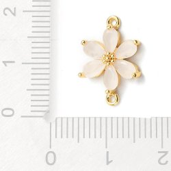 Zwischenglied, 5er-Blte, natur-weie Zirkonia, vergoldet, 17x11,5 mm, 1 Stck