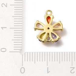 Zwischenglied, 5er-Blte, gefrbter Zirkonia, vergoldet, 13,5x12 mm, 1 Stck