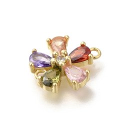 Zwischenglied, 5er-Blte, gefrbter Zirkonia, vergoldet, 13,5x12 mm, 1 Stck