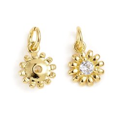 Anhnger Gnseblmchen mit Zirkon und se, stark vergoldet, 10x8 mm, 2 Stck