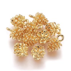 Anhnger, Tannenzapfen, Messing vergoldet, 12x8 mm, 2 Stk.