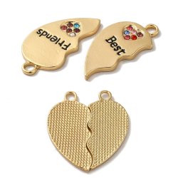 Anhnger, Freundschaftsherz, 2-geteilt, vergoldet, 30x15,5 mm, 1 Stck