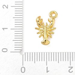 Kleiner Hummer, Anh�nger, goldfarbenes Messing, 15,5x9 mm, 2 Stck