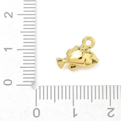 Fischanh�nger, goldfarbenes Messing, 8,5 x 11,5 mm, 2 St�ck