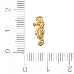 Schmuckanhnger, Seepferdchen, vergoldeter Edelstahl, 14,5x5 mm, 2 Stck