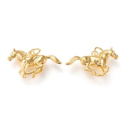Schmuckanhnger, Pferd im Galopp, stark vergoldetes Messing, 15,5x29,5 mm, 1 Stck