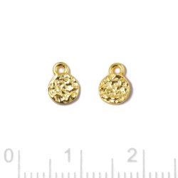 Anhnger, gehmmerte Mnze mit se, vergoldetes Silber, 5x7 mm, 2 Stck