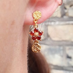 Anhnger, gehmmerte Mnze mit se, vergoldetes Silber, 5x7 mm, 2 Stck