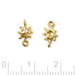 Zwischenstck, unebener Stern mit zwei sen, vergoldetes Silber, 10,5x5,5 mm, 2 Stck