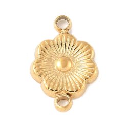 Zwischenglied, gerillte Blume mit 2 �sen, vergoldeter Edelstahl, 11x7,5x1 mm, 2 St�ck
