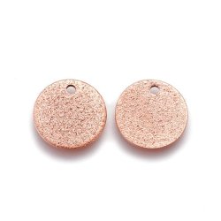 Rosa-vergoldeter Stahl, Stardust M&uuml;nzen 10 mm, mit Loch an der Kante,  4 Stk.