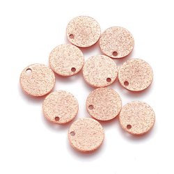 Rosa-vergoldeter Stahl, Stardust M&uuml;nzen 10 mm, mit Loch an der Kante,  4 Stk.