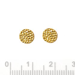 Gehmmerte Mnze mit 1 mm Loch, vergoldetes Silber, 6x0,8 mm, 2 Stk