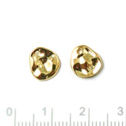 Anhnger, uneben, rund, glnzend, mit 1 Loch, vergoldetes Silber, 2 Stk