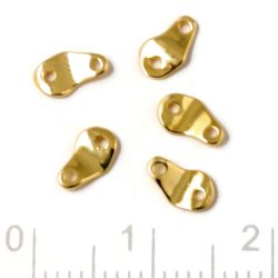 Zwischenstck, unebene Flche mit zwei Lchern, vergoldetes Silber, 6x4 mm, 2 Stck