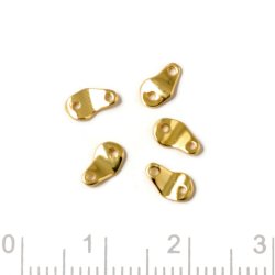 Zwischenstck, unebene Flche mit zwei Lchern, vergoldetes Silber, 6x4 mm, 2 Stck