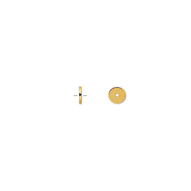 Vergoldete Heishi-m&uuml;nzen, mit Loch in der Mitte, 8 mm, 6 Stk.