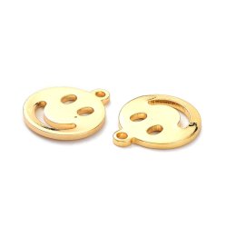 Smiley-Anhnger mit se, stark vergoldetes Messing, 13x11x1 mm, 2 Stck