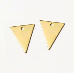 Dreieck mit Loch, vergoldetes Messing, glnzend, 14x12 mm, 6 Stk.