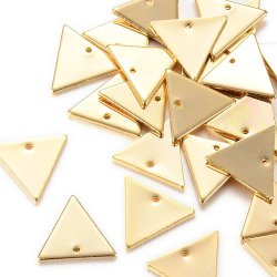 Dreieck mit Loch, vergoldetes Messing, glnzend, 14x12 mm, 6 Stk.