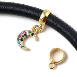 Bandring, rund mit &Ouml;se vergoldetes Silber, Innendurchmesser 6,5 mm, 1 Stk.