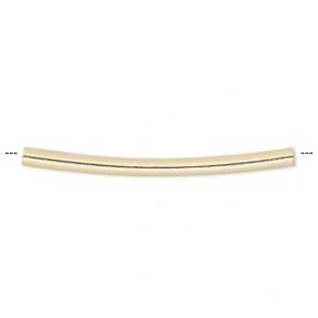 Gilded curved tube, 21x1.5mm, 10pcs.