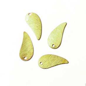 Antikvergoldetes Messing, rustikale gebogene Tropfen mit Loch, 18x6 mm, 6 Stk.