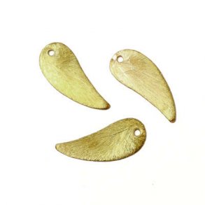 Antikvergoldetes Messing, rustikale gebogene Tropfen mit Loch, 22x9 mm, 6 Stk.