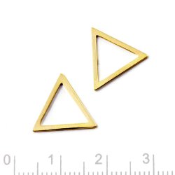 Triangel, flacher Draht, vergoldetes Silber, Seitenl&auml;nge 15x15x15mm, 2 Stk