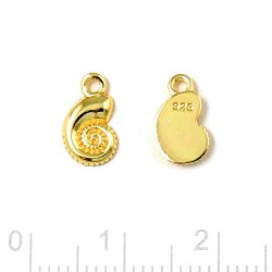 Anhnger, Seeschneckenhaus mit Auge, Silber vergoldet, 10x6 mm, 2 Stck