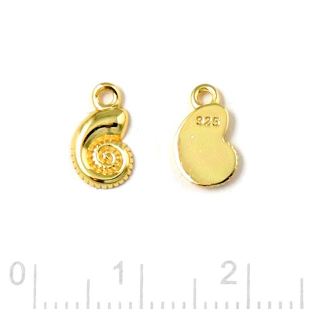 Anhnger, Seeschneckenhaus mit Auge, Silber vergoldet, 10x6 mm, 1 Stck