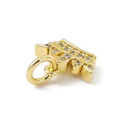 Royal crown with CZ, charm, 18K gold-plated brass, 7x9 mm, 2 pcs